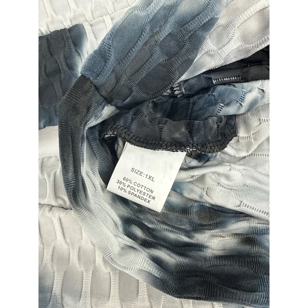 RICH & ROGUE NEW 1XL Tracksuit Lot Blue Black Tie Dye Honeycomb Textured Active